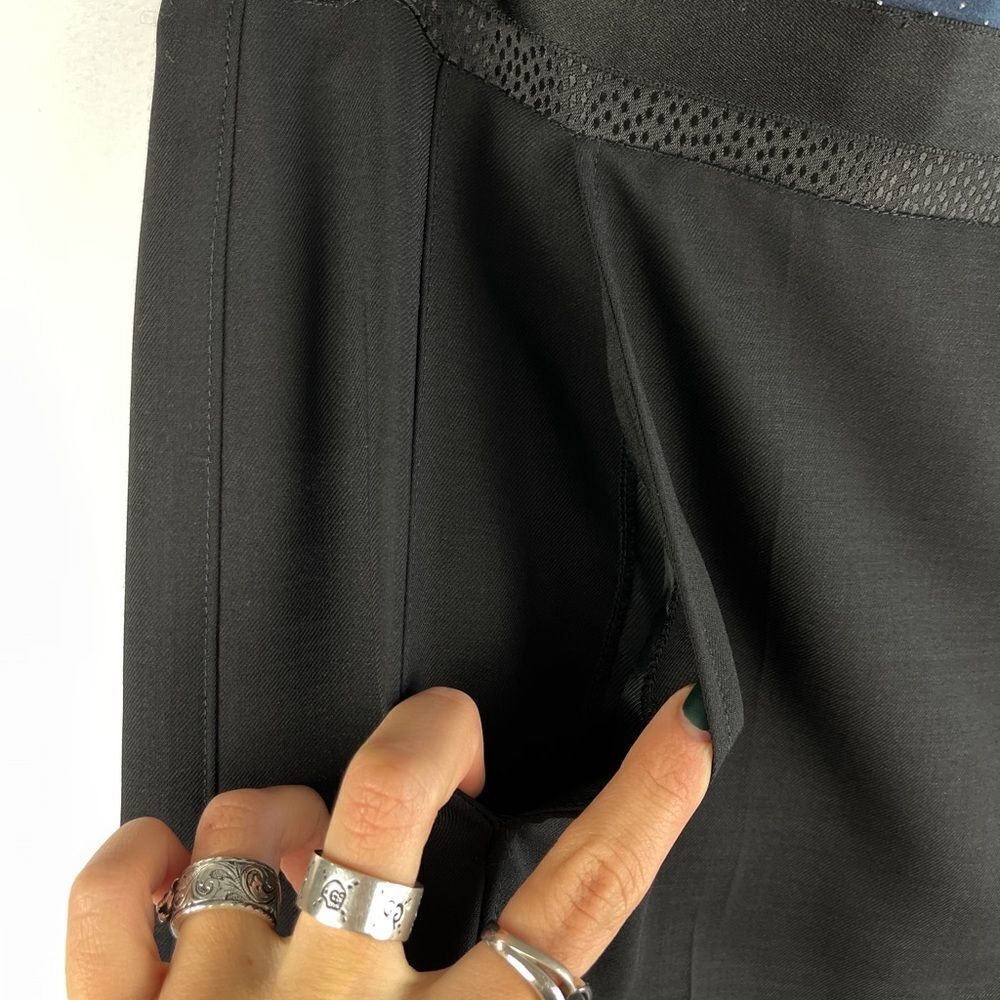 Balenciaga. Paris  black trousers with navy dotted waist trim - Picture 2 of 8